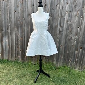 Lulu's Bubbly Love White Taffeta Corset Mini Dress EUC